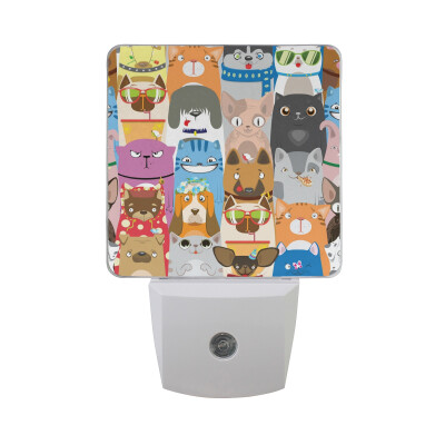 

ALAZA LED Night Light With Smart Dusk To Dawn SensorDog Flowers Heart Plug In Night Light