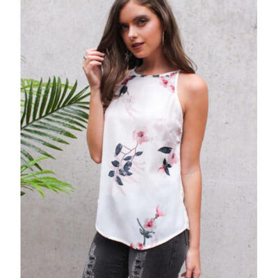 

Women Summer Floral Blouse Lady Sleeveless Loose Casual Vest Tank Tops T-Shirt