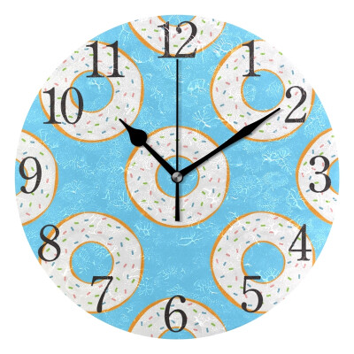 

Wall Clock Arabic Numerals Design Round Donuts With White Glaze Round