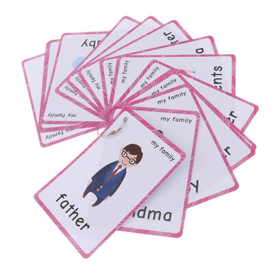 

15 Pieces My Family Flash Cards-English word learning card&pocket size flash card for Preschool children-English Vocabulary Cards