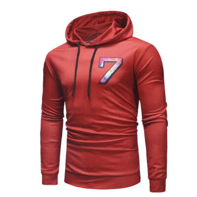 

New Mens Slim Warm Hooded Long Sleeve Sweatshirts 7 Print Hoodies Coat Outwear