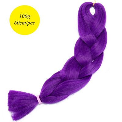 

60CM Hair Braid Braiding Hair Extension Two Ombre Synthetic Crochet One Piece 100g Heat-Resistant