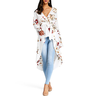 

Bell Sleeve Floral High Low Fishtail Top
