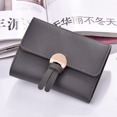 

Ladies simple female short refreshing female three folding female soft leather clip student multifunctional wallet