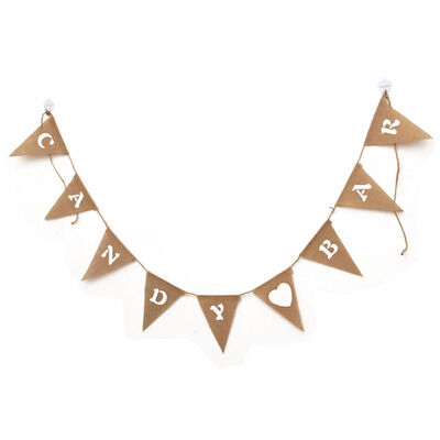 

UpperX Vintage linen Garland Banner Bunting Wedding Ceremony Decoration 3 Meter