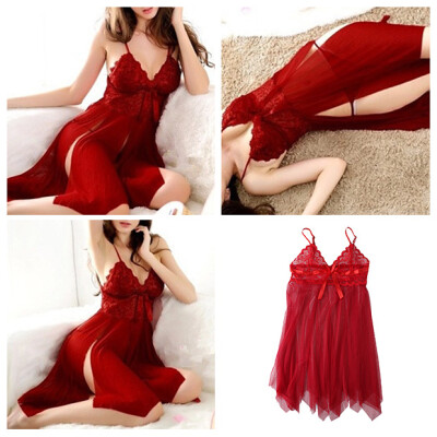 

MyMei Sexy Lady Lingerie Babydoll Sleepwear Nightwear Underwear Lace Dress + G-string