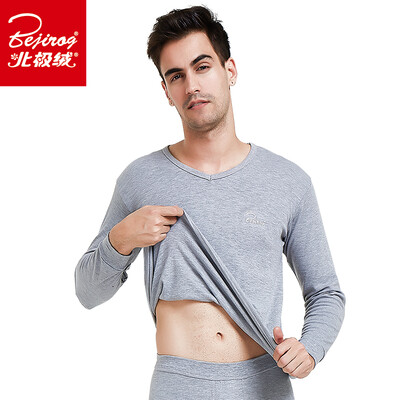 

Arctic velvet thermal underwear mens V-neck cotton sweater winter youth cotton autumn clothing long trousers set Navy XL