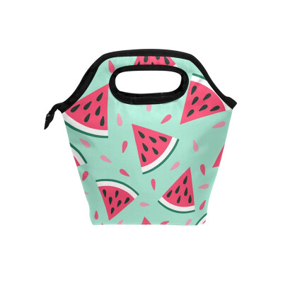 

Lunch Tote Bag Watermelon Travel Picnic Insulated Lunch Handbags Portable Zipper Lunch Bag Box