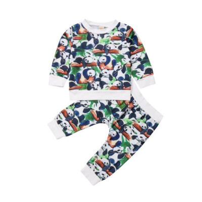 

2pcs Newborn Toddler Infant Baby Boy Girls Clothes T-shirt Tops Pants Outfit Set