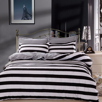 

Cotton Striped Lattice Bedding Set Full Queen Super King Size Duvet Cover Bed Sheet Pillowcase Soft Kids 4pc Bedclothes
