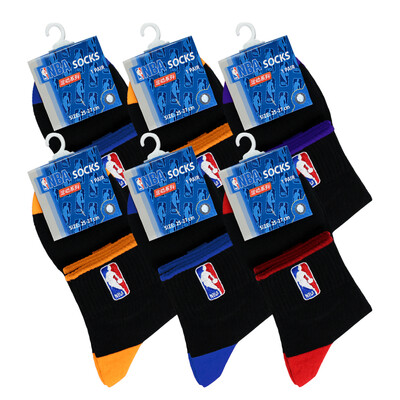 

NBA socks men socks basketball socks elastic band embroidery section combed cotton socks 6 pairs of equipment