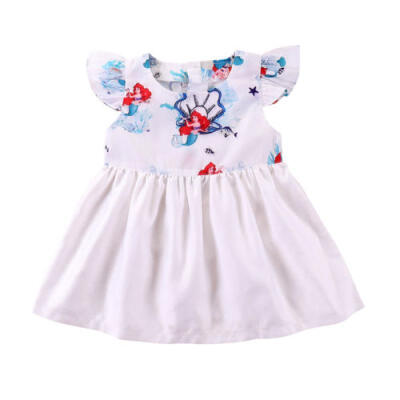 

Infant Kid Baby Girl Dress Loose Floral Party Dress Solid Summer Dresses Clothes