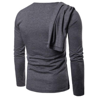 

Mens Long Sleeve T-shirt Slim Fitness Muscle Shirt Plain Casual Tops Tee Blouse