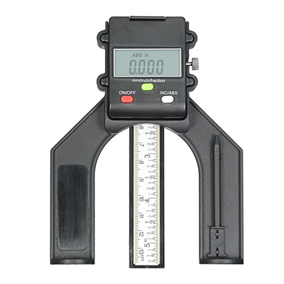 

0-130mm Digital LCD Display Height Gauge Depth Gauge Table Saw Height Gauge with Three Measurement Units Locking Screw for Woodwor