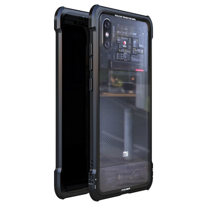 

For Xiaomi Mi 8 Aluminum Metal Bumper Clear Tempered Glass Back Cover For Xiaomi Mi 8 Case Explore Edition No screws required