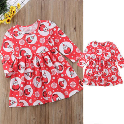 

Christmas Toddler Kids Baby Girls Santa Claus Dress Party Pageant Clothes Outfit