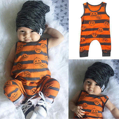

Summer Pumpkin Newborn Baby Boys Girls Bodysuit Romper Jumpsuit Outfits Clothes