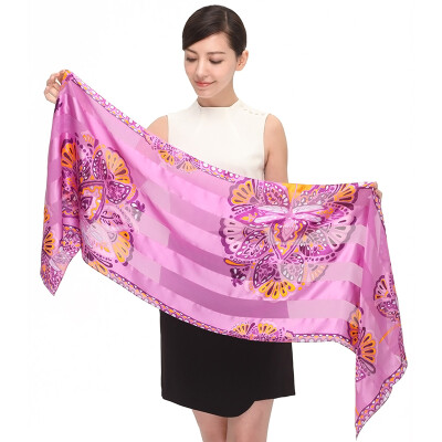 

Margaret KURKI Marble Birds Mushroom Mushroom Flower Patterns Europe and the United States Wind Elegant Lady Scarves Purple 1X45X921