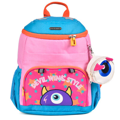 

Little Devil (DEVILWING) boys and girls children's book bag 3-6-year-old kindergarten small middle class backpack travel package package pink DW052