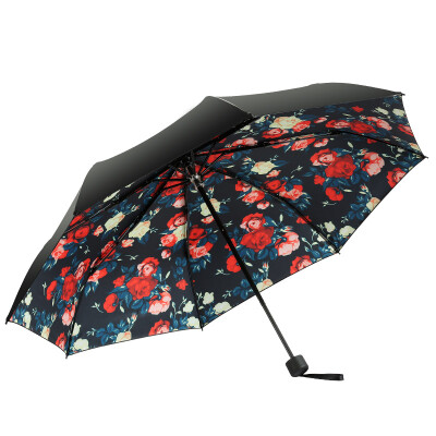 

【Jingdong Supermarket】 Mei degree MAYDU Bellamy red rubber sunscreen sun umbrella anti-UV three fold women sunny umbrella M3328