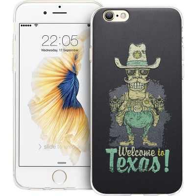 

Illustrator Apple iPhone6 ​​/ 6s mobile phone case / protective cover 4.7-inch silicone shatter-relief cartoon soft shell illustrator series soft side section - Texas Sheriff