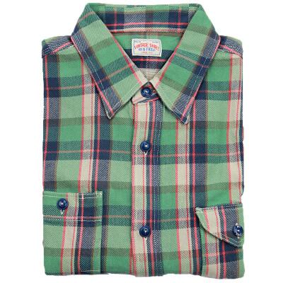 

BIIFREE Casual Button-Down Shirts Men's Clothing 100% Cotton American casual style Long Sleeve Retro Green plaid shirt