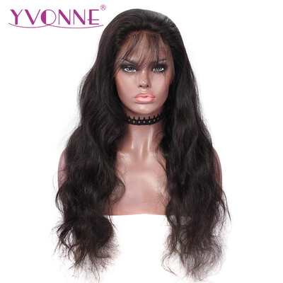 

YVONNE 360 Lace Frontal Wigs Pre Plucked With Baby Hair 180 Density Virgin Body Wave Wigs For Black Women Natural Color