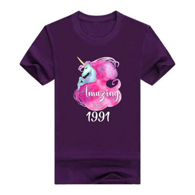 

27th Birthday Gift Unicorn Tshirt Amazing Since 1991 Tee