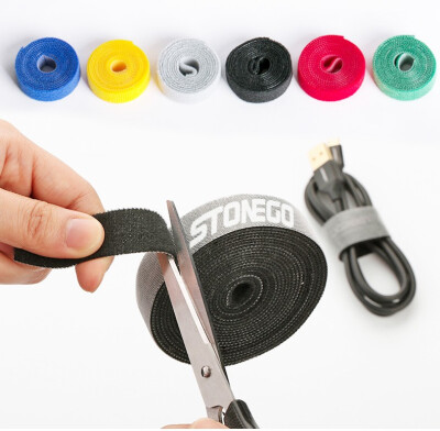 

STONEGO Velcro Tape Fastening Cable Tie Self Adhesive Double-sided Tape Roll Hook&Loop Nylon Strap for Organization Management