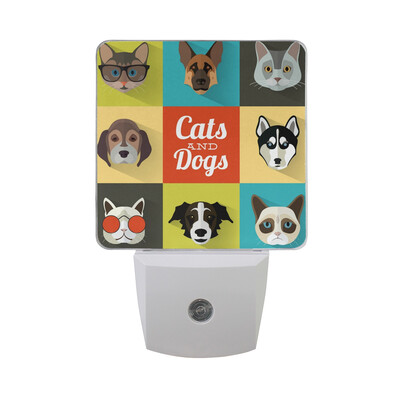 

ALAZA LED Night Light With Smart Dusk To Dawn SensorDog With Snowflakes Plug In Night Light