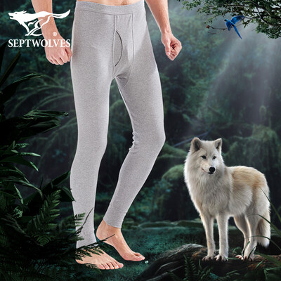 

Seven wolves Qiuyi Qiuku mens cotton thin section warm pants mens Qiuku single piece Slim warm pants 98753 light gray L