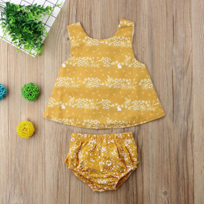 

Toddler Infant Baby Girls Floral Summer T-shirt TopsShorts Pants Outfit Clothes