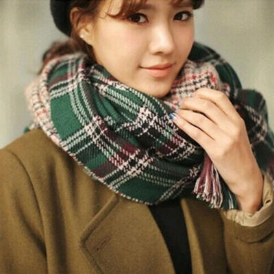

2017 Women Blanket Oversized Tartan Scarf Wrap Shawl Plaid Cozy Checked Pashmina