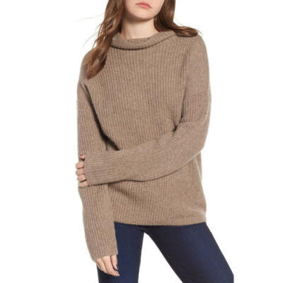 

Women Winter Casual Turtle Neck Long Sleeved Knit Sweater Loose Pullover Sweater