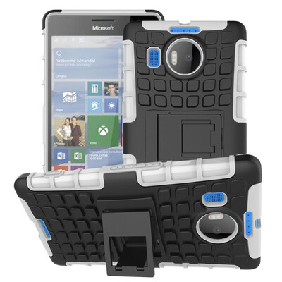 

Fivice Nokia Lumia 950XL Case TPU anti-fall tire pattern back clip bracket phone case