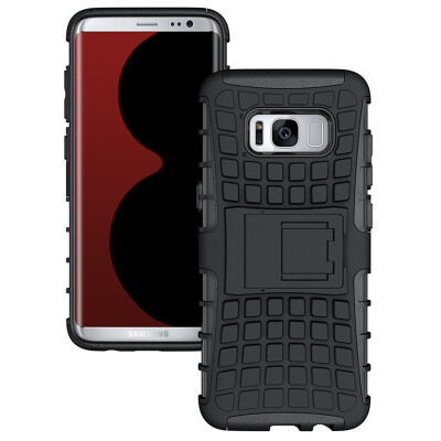 

Fivice Samsung S8 Case TPU anti-fall tire pattern back clip bracket phone case