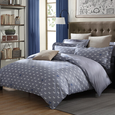 

Meng Jie home textiles produced MEE bedding sets of cotton printing four sets of cotton sheets quilt aristocratic Wang gray 15 m bed 200 230cm