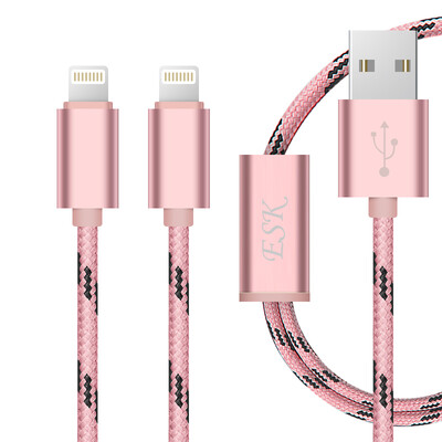 

BIAZE Apple 876 data cable 12 m rose gold one drag two phone charger line power cord support iphone5 6s 7P 8 Xipad air mini S5