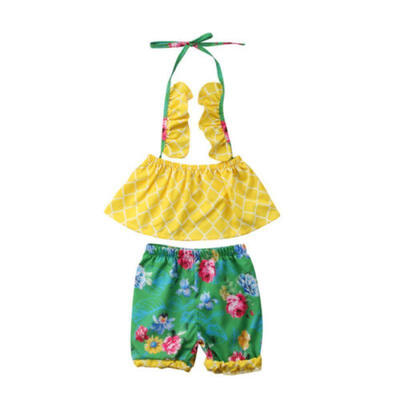 

Kids Baby Girls Summer Outfits Clothes T-shirt TopsCasual Shorts Pants 2PCS Set