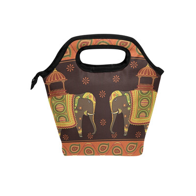 

Lunch Bag Tote Bag Bohemia Elephant Travel Picnic Organizer Lunch Holder Handbags Lunch Bag Box