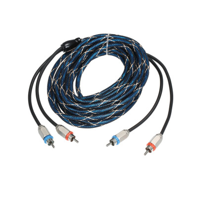 

5m16ft 2-Channel Coaxial Spiral RCA Cable for Car Audio Amplifier Subwoofer Audio Amplifier Subwoofer Connection Cable Wire Car E