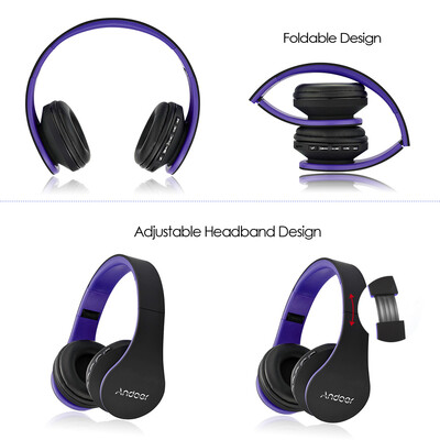 

Andoer LH-811 Stereo Bluetooth Headset 4 in 1 Multifunctional Wireless Stereo Bluetooth 41 EDR Headphone & Wired Earphone with
