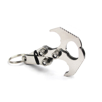 

Small Size Stainless Steel Gravity Hook Outdoor Foldable Grappling Serrated Claws Multifunctional Rescue EDC Tool Tactical Emergen