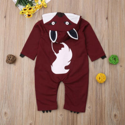 

Newborn Baby Boy Girl Infant Hooded Romper Bodysuit Jumpsuit Fox Clothes Outfits