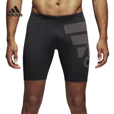 

Adidas mens knee-length long swimming trunks anti-chlorovolts stretch five-point shorts printed quick-drying non-slip swimsuit BK1896 black A M