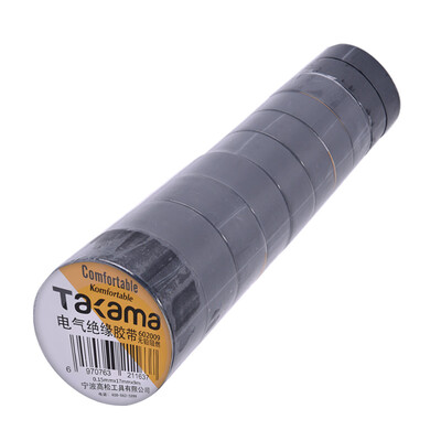 

Takamatsu Takama Electrical Insulation Tape Electrical Tape High Temperature Flame Retardant Large Roll PVC Waterproof Black 9M10