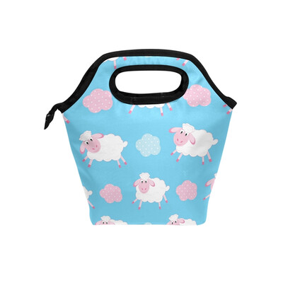 

Lunch Bag Tote Bag Sheep Clouds Travel Picnic Organizer Lunch Holder Handbags Lunch Bag Box for Office