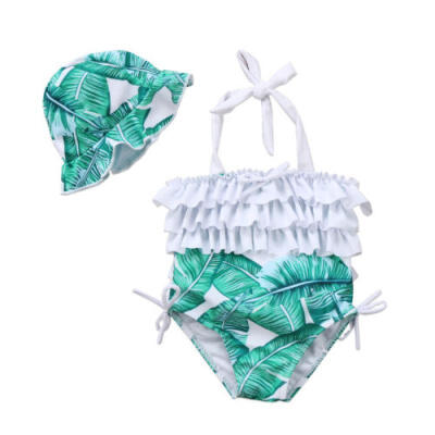 

AU Mother Daughter Matching Girl Womens Palm Leaves Swimwear Swimsuit Bikini Set