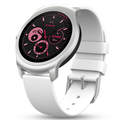 

Ticwatch 2 smart watch Yue move series white silicone strap voice gesture touch ticwear system Bluetooth call watch waterproof GPS step rate heart rate