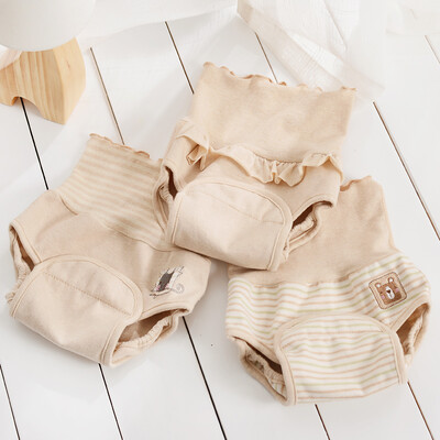 

Will Beilu (WELLBER) baby bamboo cotton cotton cloth TPU covered with belly diaper pants shy cat L code